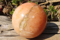 Polished Extra Large Orange Twist Calcite Sphere  x 1 From Maevantanana, Madagascar