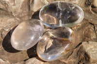 Polished Clear Quartz Crystal Galet / Palm Stones x 35 From Madagascar