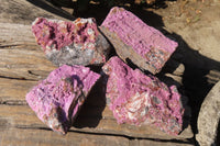 Natural Pink Salrose Cobaltion Dolomite Specimens x 4 From Kakanda, Congo