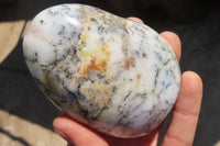 Polished White Dendritic Agate Standing Free Forms  x 4 From Madagascar