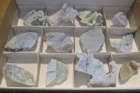 Natural Etched Blue Chalcedony Specimens  x 12 From Nsanje, Malawi