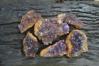 Natural Dark Amethyst Crystal Plates x 6 From Kwaggafontein, South Africa