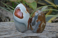 Polished Polychrome Jasper Standing Free Forms  x 3 From Madagascar