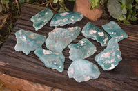 Polished One Side Polished Emerald Mtorolite Plates  x 12 From Mutorashanga, Zimbabwe