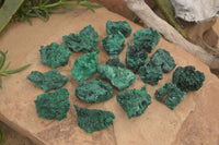 Natural Chatoyant Silky Malachite Specimens  x 20 From Kasompe, Congo