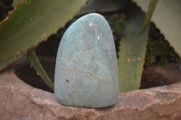 Polished Blue Amazonite Standing Free Forms  x 3 From Madagascar