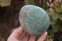 Polished Blue Amazonite Standing Free Forms  x 3 From Madagascar