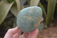 Polished Blue Amazonite Standing Free Forms  x 3 From Madagascar