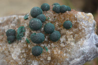 Natural Rare Ball Malachite On Drusy Quartz Dolomite Specimens  x 2 From Kambove, Congo