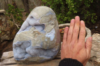 Polished Large Blue Lace Agate Standing Free Form  x 1 From Nsanje, Malawi