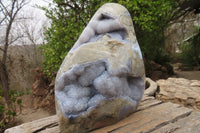 Polished Large Blue Lace Agate Standing Free Form  x 1 From Nsanje, Malawi