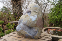 Polished Large Blue Lace Agate Standing Free Form  x 1 From Nsanje, Malawi