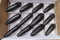 Polished Black Basalt Massage Wands  x 12 From Madagascar