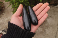 Polished Black Basalt Massage Wands  x 12 From Madagascar