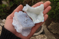 Natural Etched Blue Chalcedony Specimens  x 12 From Malawi