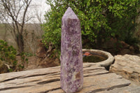 Polished Purple Lepidolite Points  x 3 From Madagascar