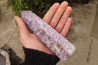 Polished Purple Lepidolite Points  x 3 From Madagascar