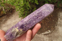 Polished Purple Lepidolite Points  x 3 From Madagascar