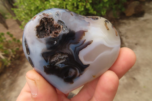 Polished Agate Hearts x 6 From Madagascar