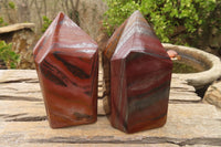 Polished Rare Banded Iron Stone Jasper Points  x 2 From South Africa