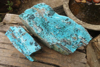 Natural Extra Large Drusy Chrysocolla Dolomite Specimens x 2 From Congo