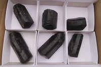 Natural Schorl Alluvial Black Tourmaline Specimens  x 6 From Zimbabwe