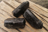 Natural Schorl Alluvial Black Tourmaline Specimens  x 6 From Zimbabwe