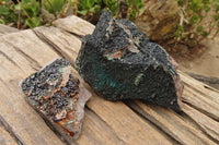 Natural Rare Libethenite Crystals On Dolomite Matrix Specimens x 2 From Congo