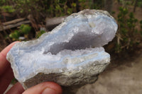 Natural Blue Lace Agate Geode Specimens  x 4 From Malawi