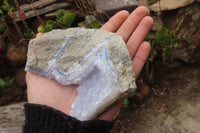 Natural Blue Lace Agate Geode Specimens  x 4 From Malawi