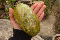 Polished Green Opal Standing Free Forms  x 2 From Madagascar