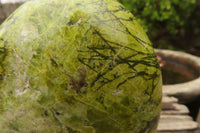 Polished Green Opal Standing Free Forms  x 2 From Madagascar