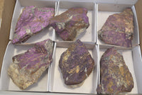 Natural Metallic Purpurite Cobbed Specimens  x 6 From Namibia