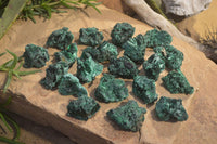 Natural Chatoyant Silky Malachite Specimens  x 20 From Congo