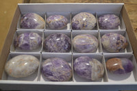 Polished Dream Amethyst Galet / Palm Stones x 12 From Madagascar