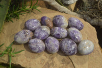 Polished Dream Amethyst Galet / Palm Stones x 12 From Madagascar