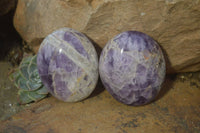 Polished Dream Amethyst Galet / Palm Stones x 12 From Madagascar