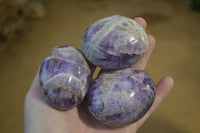 Polished Dream Amethyst Galet / Palm Stones x 12 From Madagascar