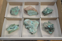 Natural Drusy Chrysocolla & Malachite Dolomite Specimens  x 6 From Congo