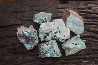 Natural Drusy Chrysocolla & Malachite Dolomite Specimens  x 6 From Congo