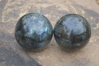 Polished Labradorite Spheres  x 2 From Madagascar