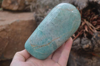 Polished Blue Amazonite Standing Free Forms  x 3 From Madagascar