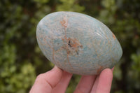 Polished Blue Amazonite Standing Free Forms  x 3 From Madagascar