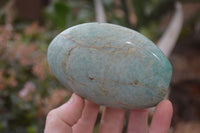 Polished Blue Amazonite Standing Free Forms  x 3 From Madagascar