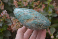 Polished Blue Amazonite Standing Free Forms  x 3 From Madagascar