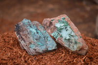 Natural Drusy Chrysocolla & Malachite Dolomite Specimens  x 12 From Congo