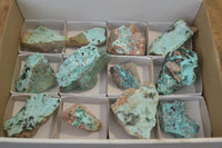 Natural Drusy Chrysocolla & Malachite Dolomite Specimens  x 12 From Congo