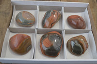 Polished One Side Polished Polychrome Jasper Nodules  x 6 From Madagascar