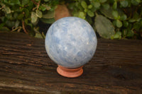 Polished Blue Calcite Sphere  x 1 From Madagascar