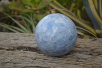 Polished Blue Calcite Sphere  x 1 From Madagascar